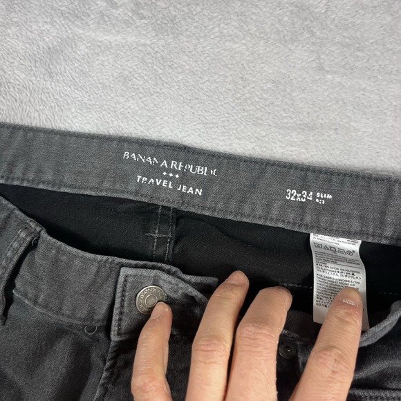Banana Republic Travel Jean Slim Fit Jeans Mens Size 32x32* Gray Denim - Picture 3 of 11